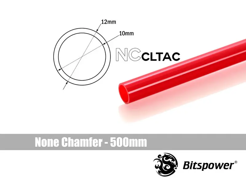 Bitspower Crystal Link Tube – 500Mm Straight-Cut, Deep Red Transparent Acrylic 1