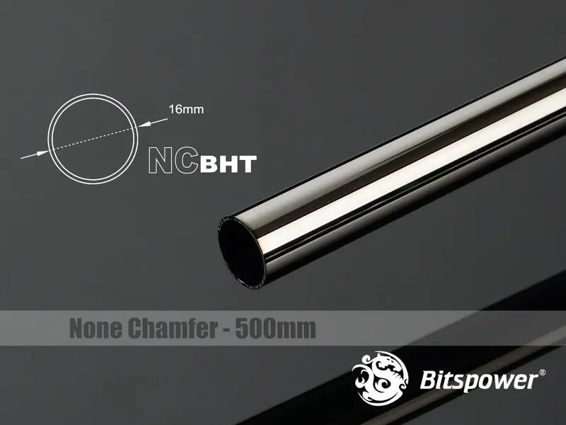Bitspower Non-Chamfered Brass Hard Tubing – 16Mm Od, Black Sparkle Finish, 500Mm Length 1