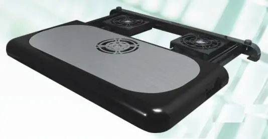 Black Retractable Triple-Fan Notebook Cooler With Aluminum Top Plate 1