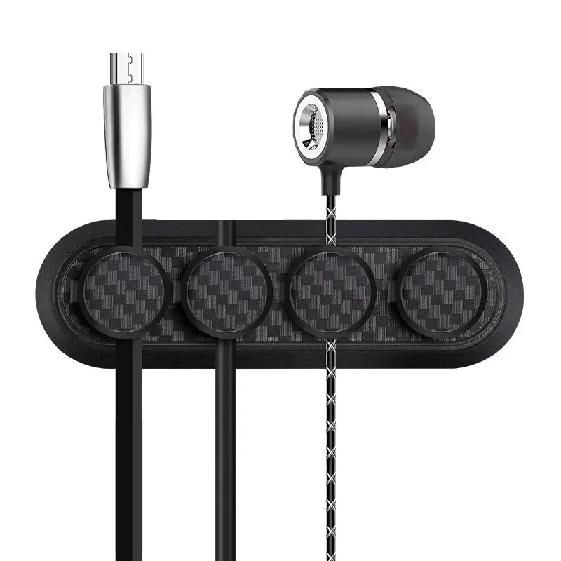 Carbon Fiber Magnetic Cable Organizer – Flexible Usb Cord Winder For Desk Management 1