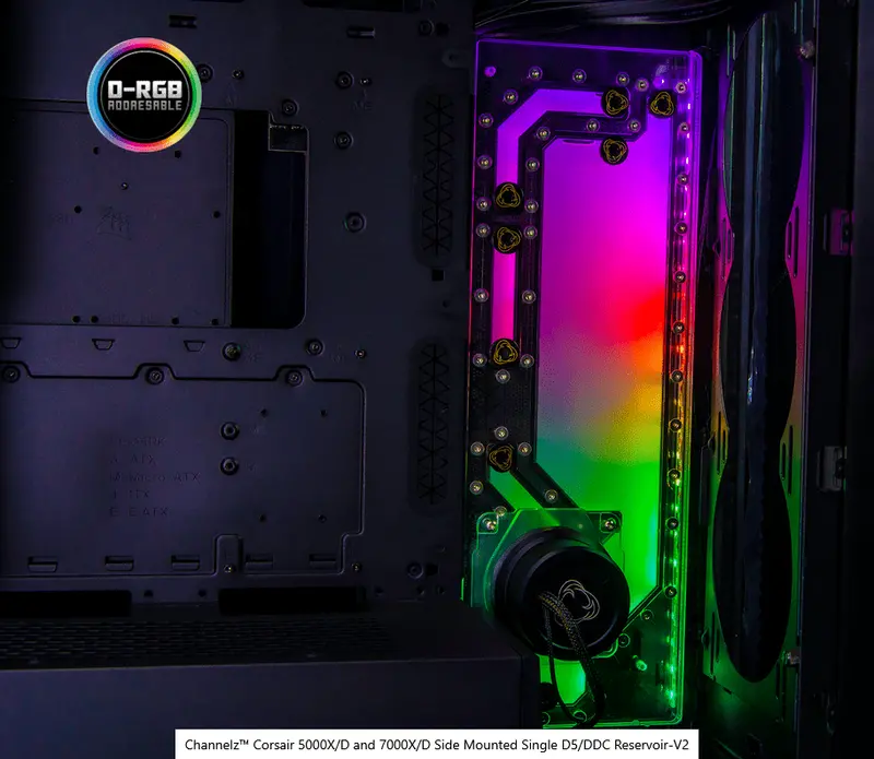 Channelz Corsair 5000X/D & 7000X/D Side-Mount D5/Ddc Reservoir (V2) 1