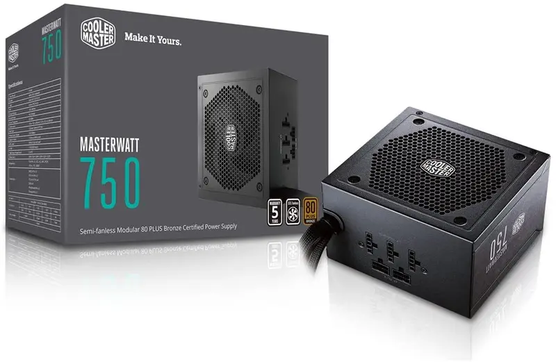 Cooler Master Watt 750W Semi-Fanless Modular Psu – 80 Plus Bronze Certified 1