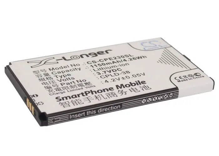 Coolpad Cpld-38 Smartphone Battery – 3.7V 1150Mah Li-Ion (4.26Wh) For E230/E506 1