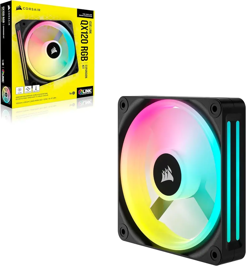 Corsair Icue Link Qx120 Rgb 120Mm Pwm Fan Expansion Kit 1