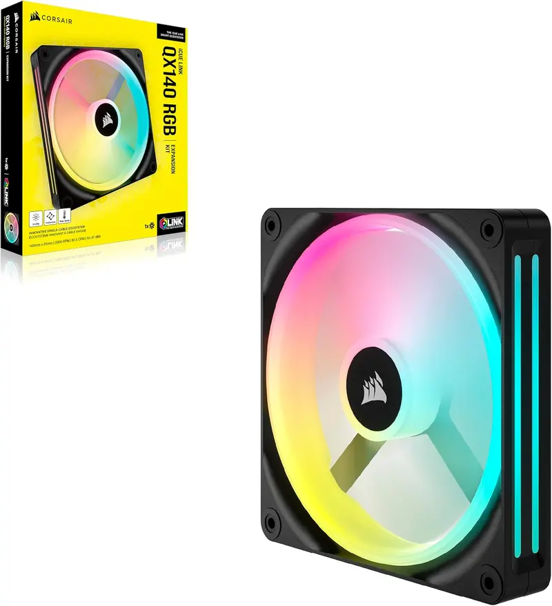 Corsair Icue Link Qx140 Rgb 140Mm Pwm Fan Expansion Kit 1