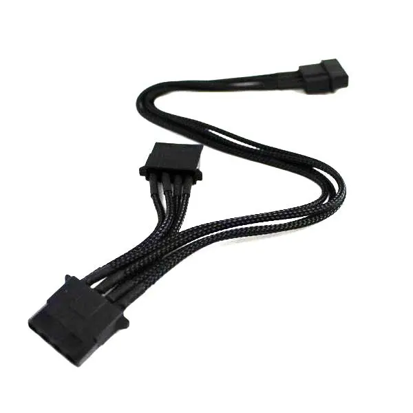 Darkside Dual-Molex 2-Way 4-Pin Fan Power Splitter – Jet Black 1