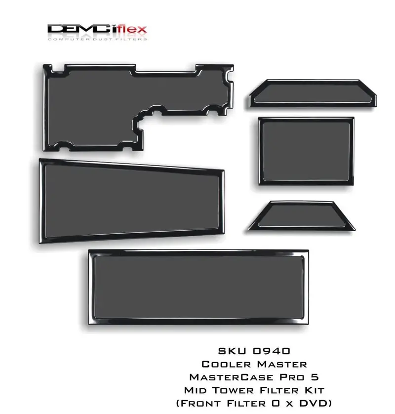 Demciflex Magnetic Dust Filter Kit For Cooler Master Mastercase Pro 5 (Dvd-Less Configuration) 1