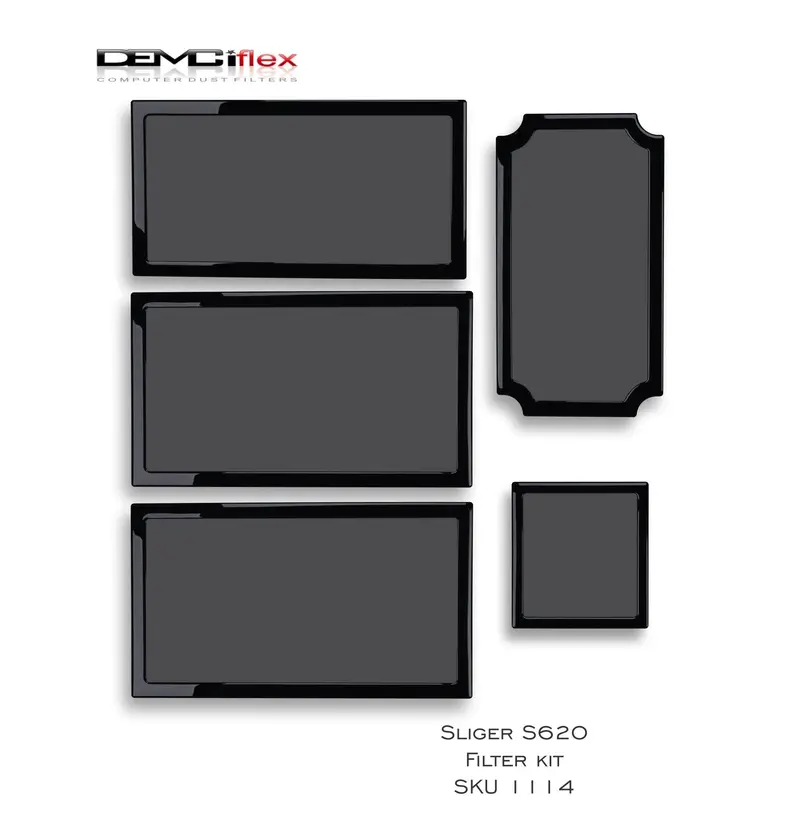 Demciflex Magnetic Fan Filter Kit For Sliger S620 – Handle-Free Version 1