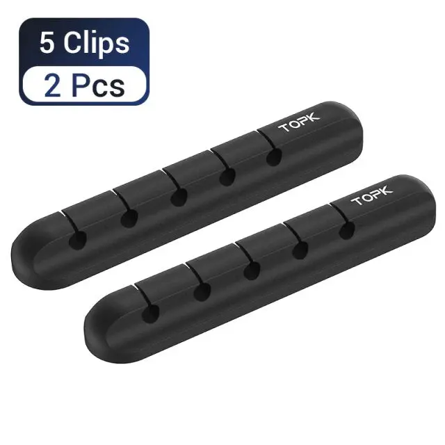 Dual-Pack: Silicone Usb Cable Organizer Winders – 5-Clip Design Per Unit 1