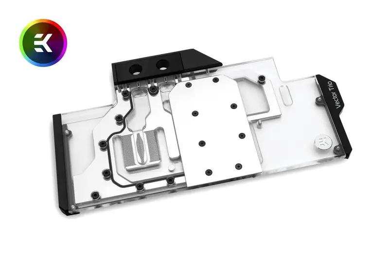 Ek-Vector Trio Rtx 2080 Gpu Water Block – Nickel Plated With Plexiglass Shroud 1
