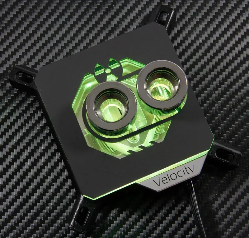 Ek-Velocity Rgb Gpu Block – Custom Radiation-Themed Plexiglass Cover 1
