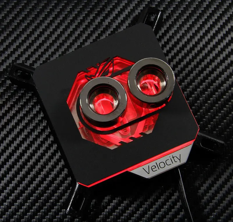 Ek-Velocity Rgb Gpu Block – Custom Rog Eye-Themed Plexiglass Cover 1