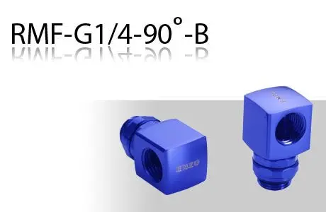 Enzotech 90° Rotary G1/4" Fitting – Male-To-Female Straight Angle, Blue 1