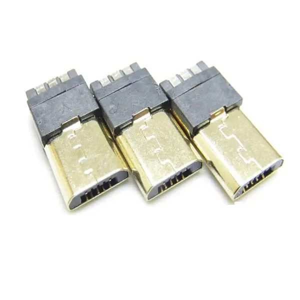 Gold-Plated Micro Usb 5-Pin Male Connector For Reliable Data & Charging 1