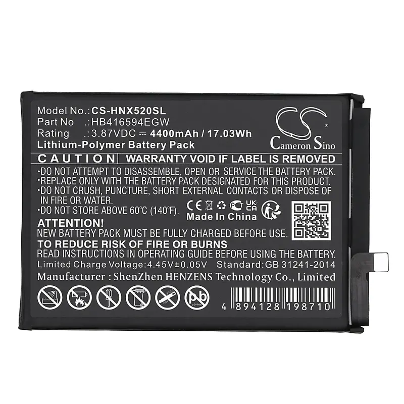 Honor Hb416594Egw Replacement Battery – 3.87V 4400Mah Li-Polymer For X50I 5G (17.03Wh) 1