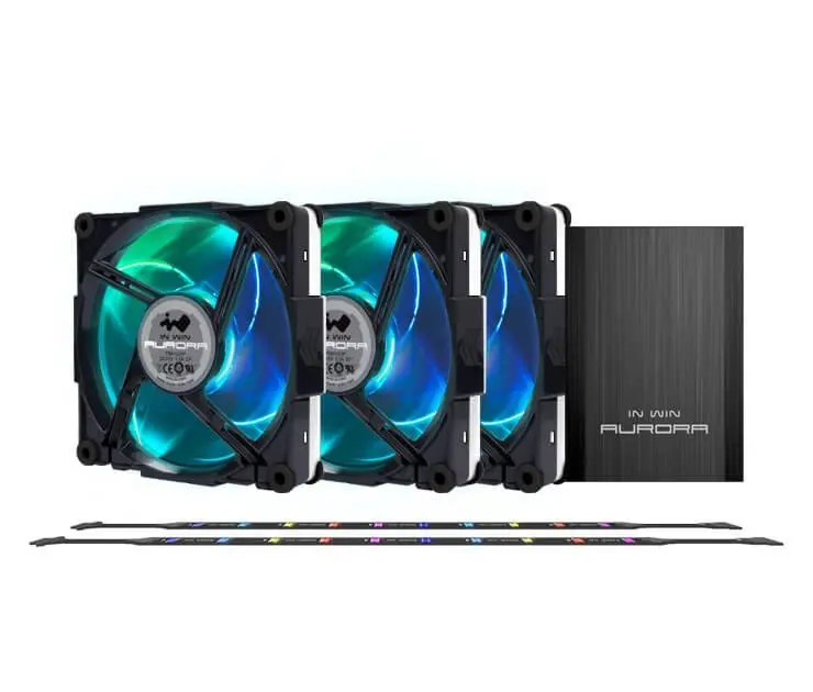 In-Win Aurora Addressable Rgb Fan Kit – 3-Pack, Black/White 1