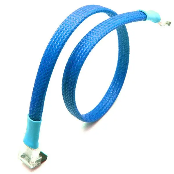 Kobra High-Density Braided Sleeving – 1/4" Diameter, Aqua Blue Color 1