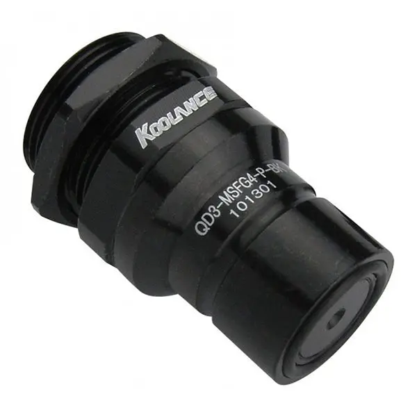 Koolance Qd3 No-Spill Quick-Disconnect Coupling – Male Panel Mount, G1/4" Bspp Threaded – Black 1