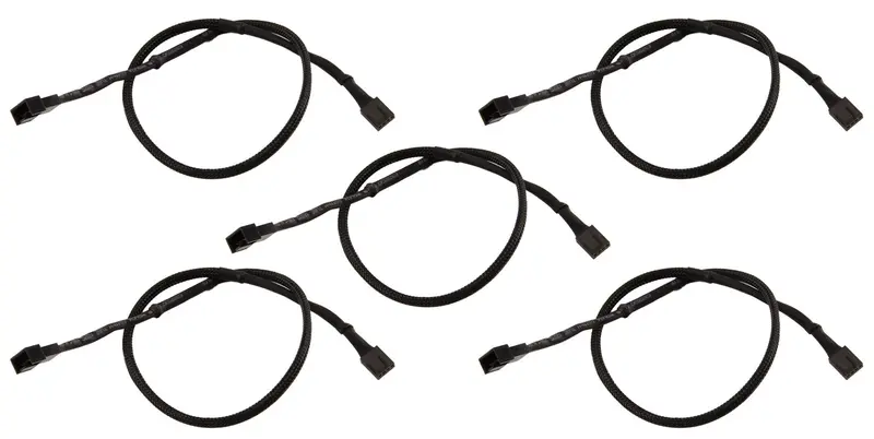 Lamptron Pwm Fan Extension Cable Kit – Black Sleeved With Extended Heatshrink 1