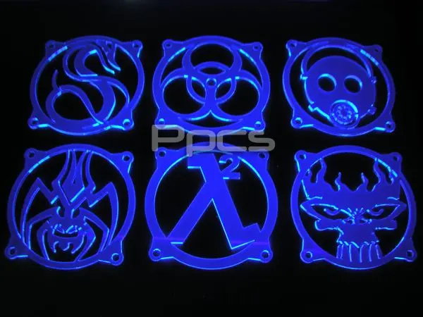 Laser-Cut Acrylic 80Mm Fan Grill – Half-Life 2 Themed, Uv-Reactive Blue 1
