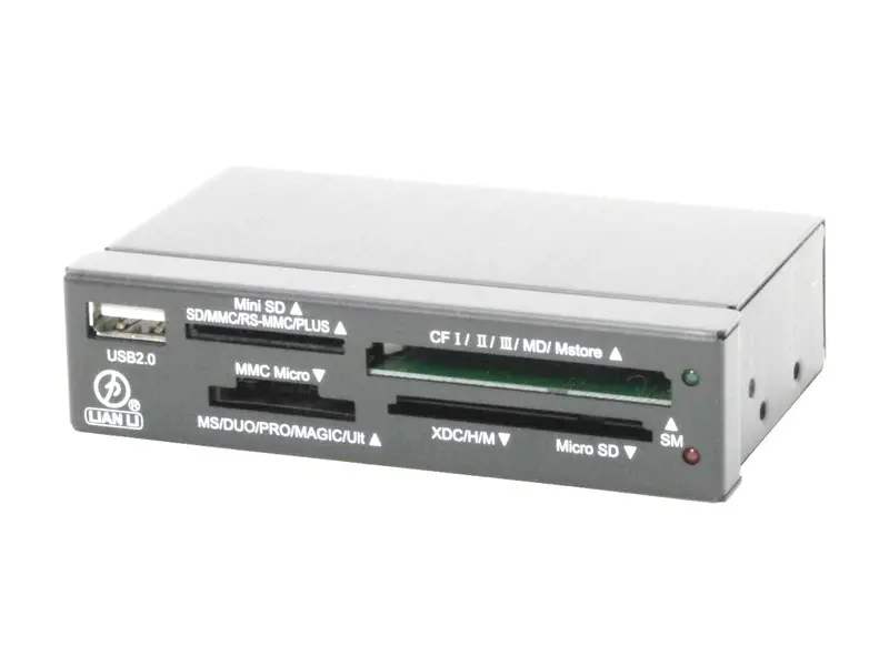 Lian Li Cr-35A 50-In-1 Aluminum Usb 2.0 Card Reader – Silver Finish 1