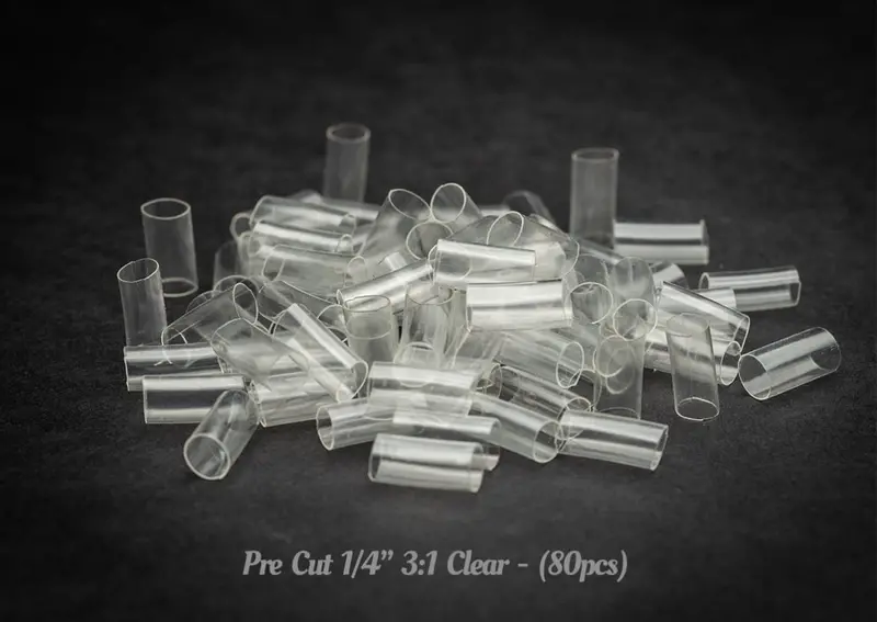 Mainframe Customs Pre-Cut 1/4" 3:1 Clear Heatshrink Sleeve Pack (80 Pcs) 1