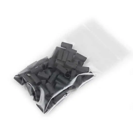 Mainframe Customs Pre-Cut 1/4" 3:1 Heat Shrink Tubing – Black (80 Pieces) 1