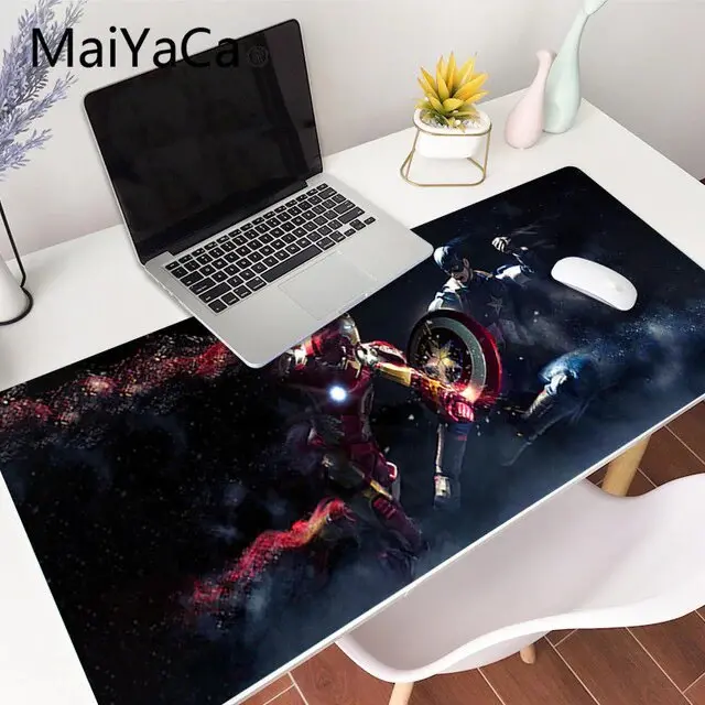 Maiyaca Captain America Vs Iron Man Themed Gaming Mousepad – Exclusive Desktop Mat 1