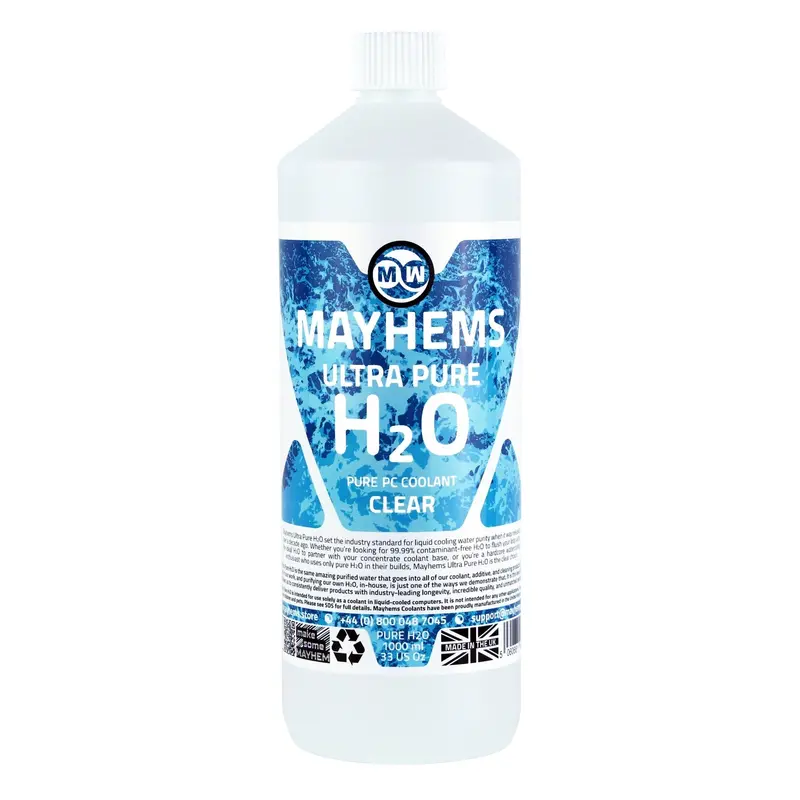 Mayhems Ultra-Pure Deionized Water – Low Conductivity, 1L Pc Cooling Base Fluid 1