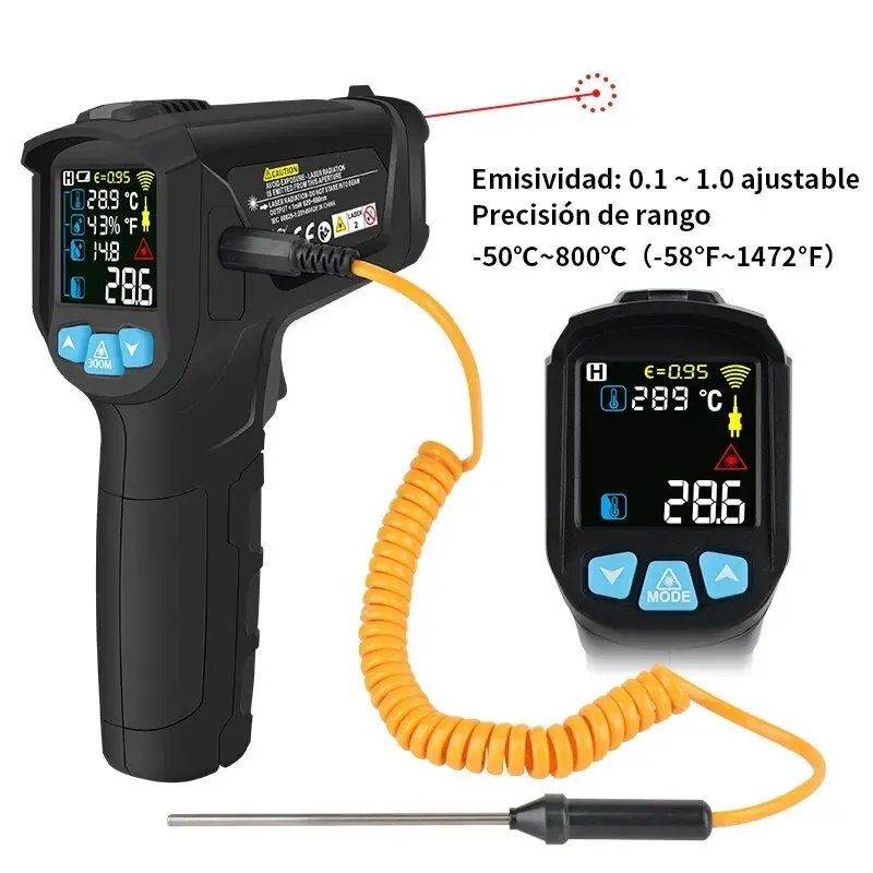 Mestek Digital Infrared Thermometer & Hygrometer – -50°C To 800°C Range 1