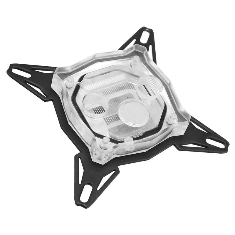 Nickel-Plated Cpu Water Block With Integrated Blue Leds And Acrylic Top 1