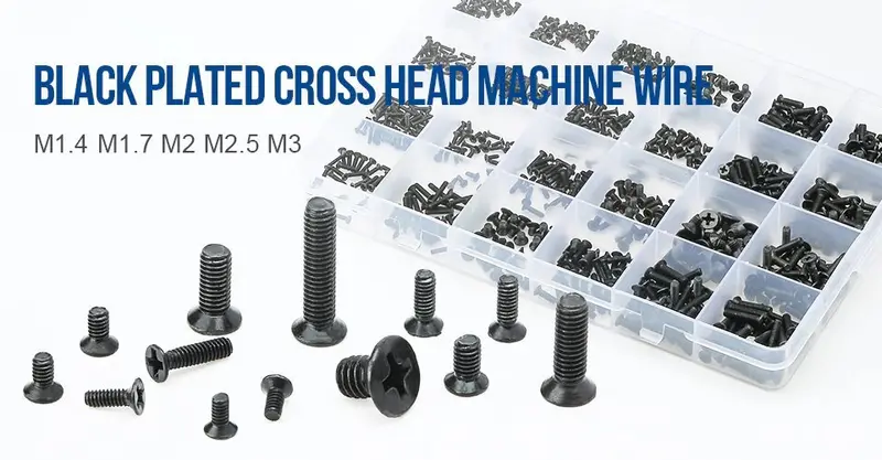 Nindejin 650-Piece Mini Phillips Flat-Head Countersunk Screw Assortment 1