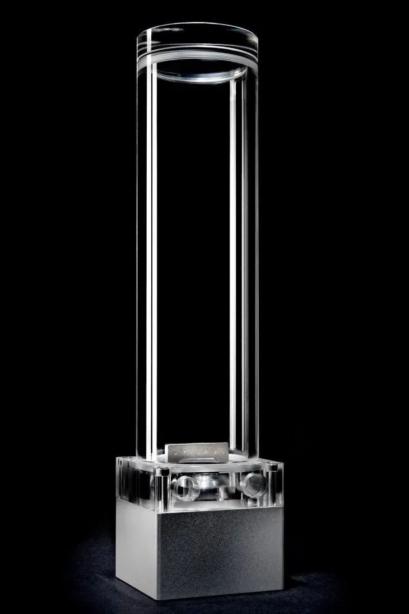 Optimus Absolute Acrylic Reservoir System With Integrated D5 Pump – 12-Inch Silver Model 1