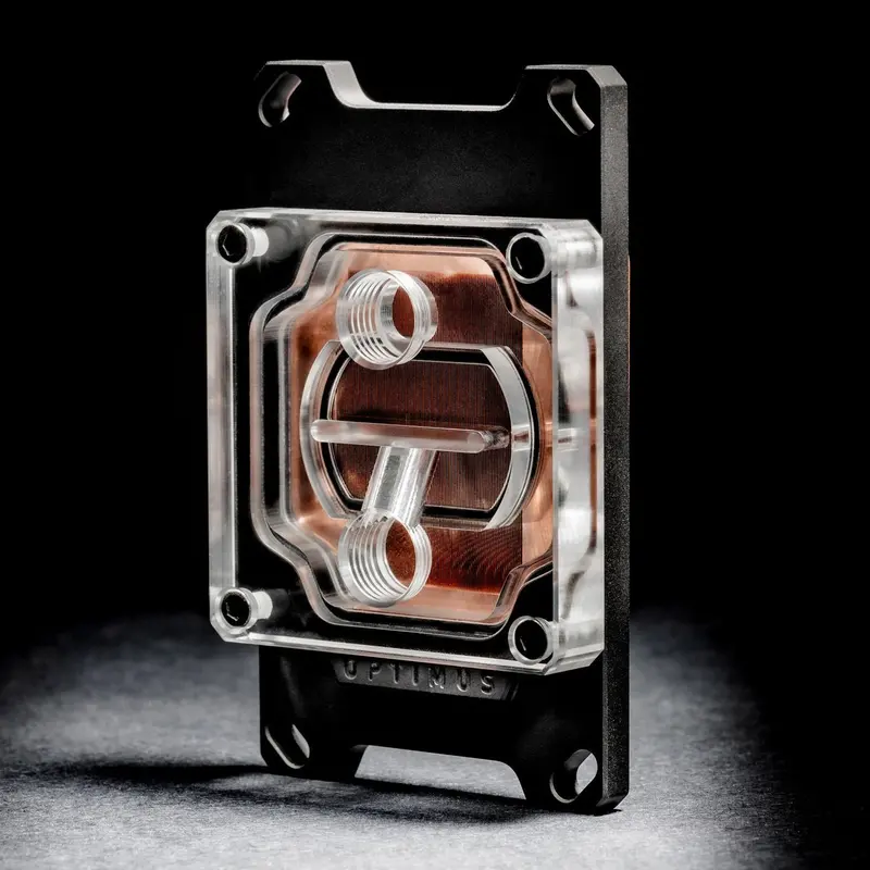 Optimus Foundation Cpu Block – Amd Socket, Copper Cold Plate, Black Ceramic Bracket, Acrylic Cover 1
