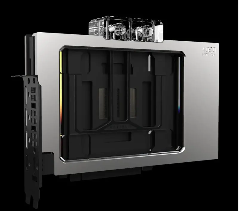 Optimus Signature Rtx 4090 Gpu Water Block For Asus Rog Strix – Rev2, Silver Ceramic Coating & Nickel Cold Plate 1