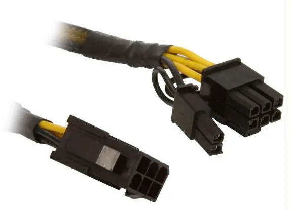 Pcie 6-Pin To 8-Pin (6+2) Adapter Cable – 8-Inch Sleeved For Gpu Power 1