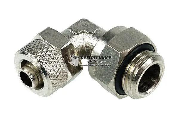 Phobya 8/6Mm Revolving 90° Compression Fitting – G1/4 Thread, Knurled Design 1