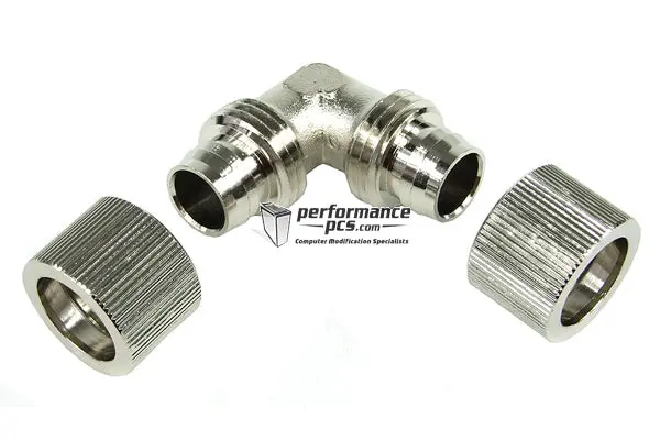 Phobya Compact L-Shaped Hose Connector – 16/13Mm, Silver-Nickel Plated 2