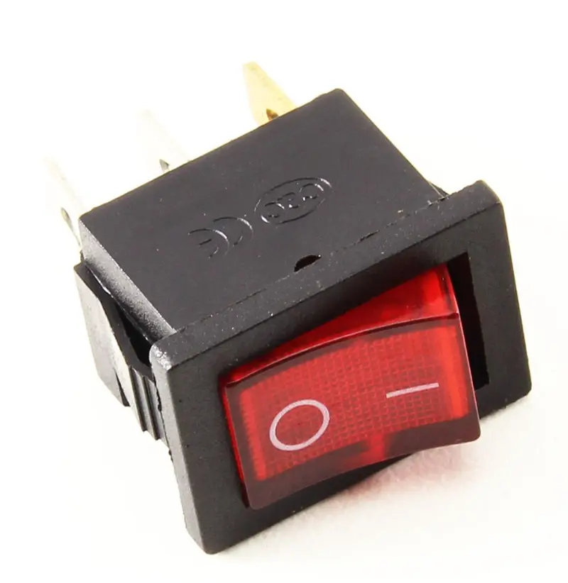 Phobya Rectangular Unipolar Toggle Switch – Red Backlit 1