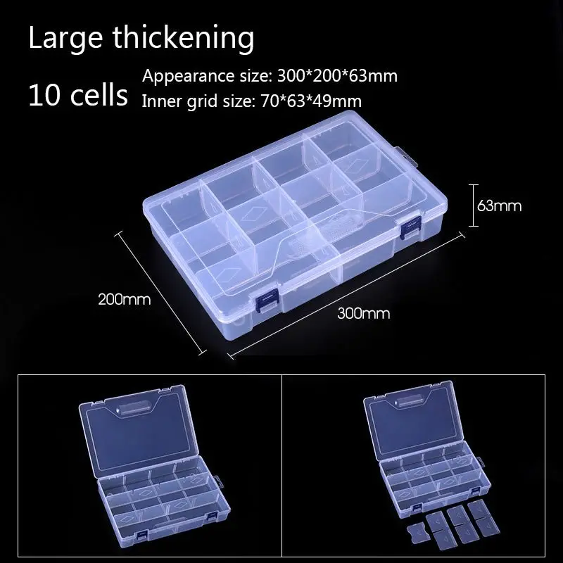 Ppcs 10-Compartment Large Plastic Storage Box – Extra-Capacity Parts Organizer 1