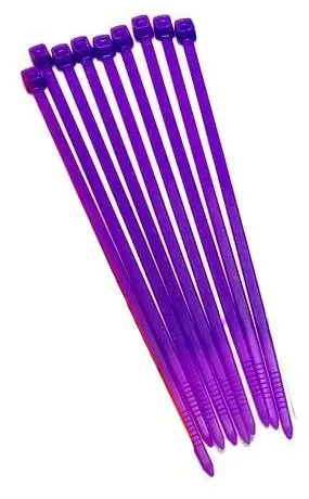 Ppcs Heavy-Duty 4" Zip Ties – Assorted Colors, Pack Of 10, Purple 1