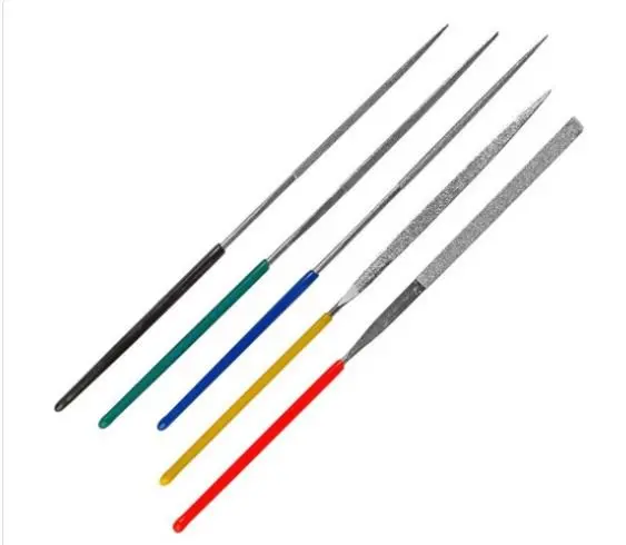 Ppcs Titanium-Coated Diamond Needle Files – 5-Piece Set (3×140×70 Mm), Metal/Ceramic/Glass Use 1