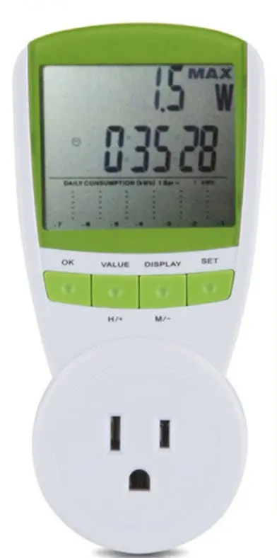 Ppcs Wireless Energy Monitor: Digital Watt Meter With Us Plug 1