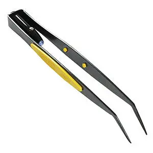 Premium Illuminated Bent-Tip Technician Tweezers – Ergonomic Led Design 1