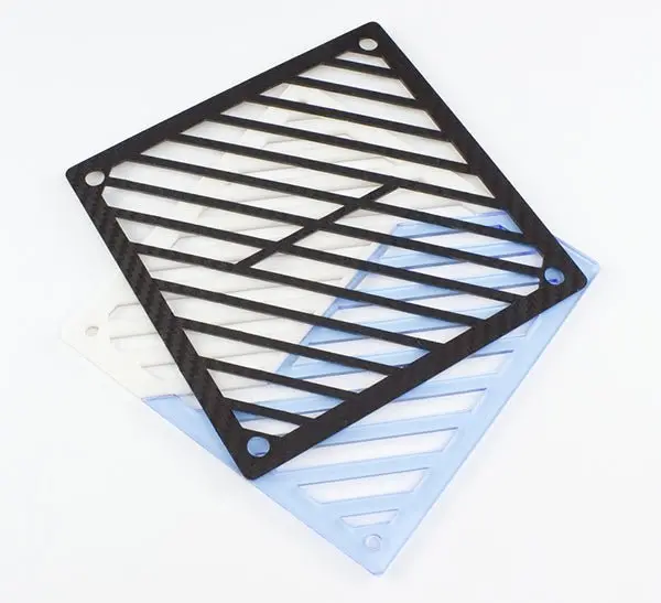 Primochill Carbon Bicolor Radiator Grill For Single 120Mm Fan – Uv Blue And White 1