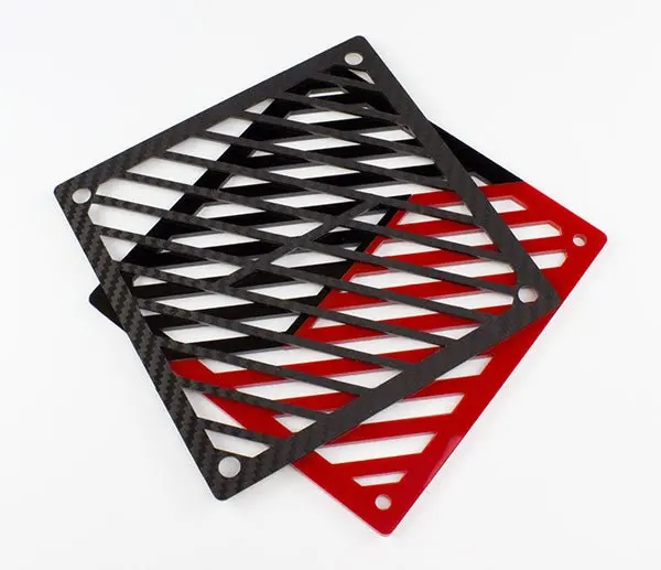Primochill Carbon Bicolor Single 120Mm Radiator Grill – Red & Black 1