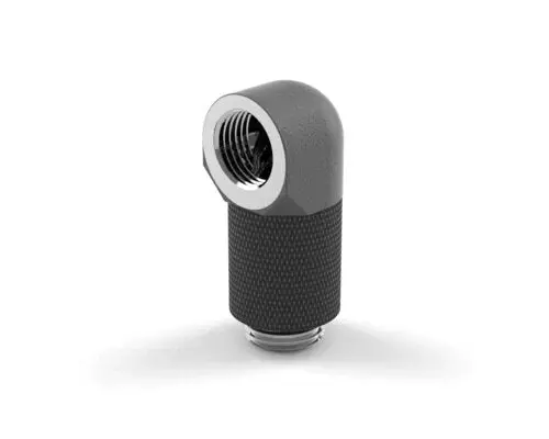 Primochill Matte Gun Metal 90° G 1/4" Sx Rotary Elbow Fitting With 20Mm Extension 1