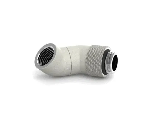 Primochill Silver Dual-Rotary Snake Fitting – G 1/4" 90° Sx 1