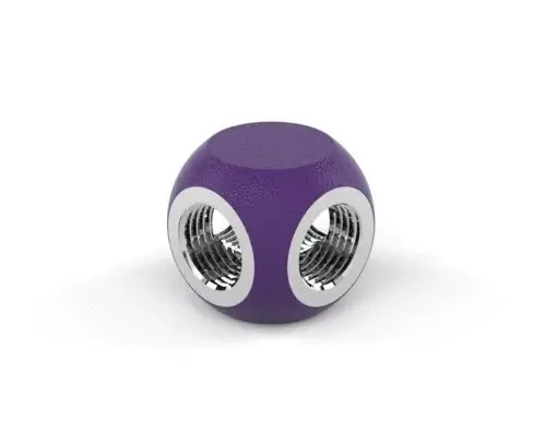 Primochill Sx Series 4-Way Quad Female Adapter Block – G1/4", Matte Purple 1