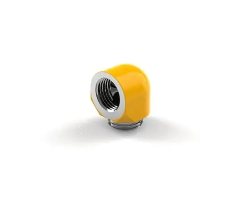 Primochill Sx Series 90° Fixed Elbow Fitting – G1/4" Male To Female, Yellow 1